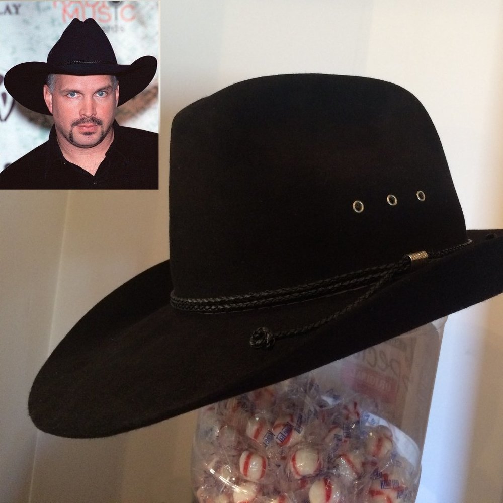 Stetson Black 4X Beaver -worn by Garth Brooks- Size 7-3/8